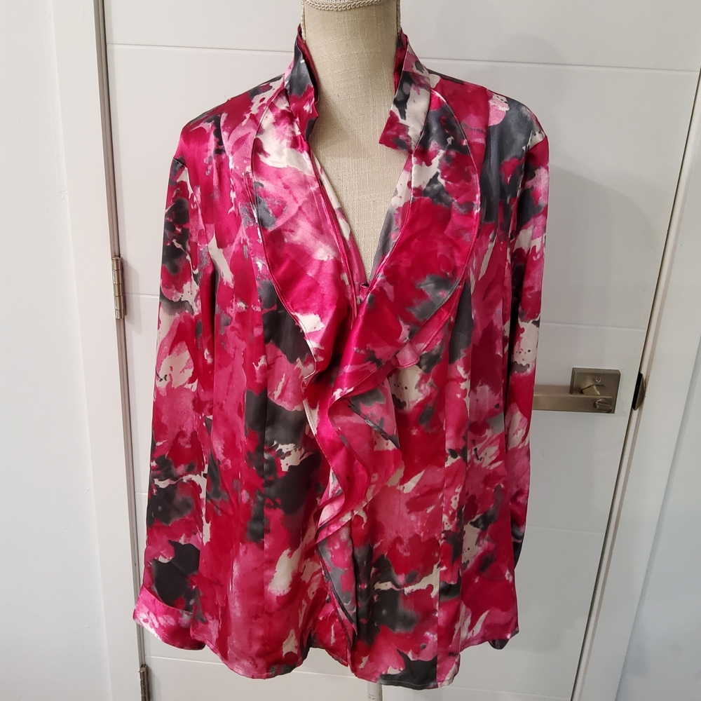Jones New York Collection Abstract Print Blouse Size 16W